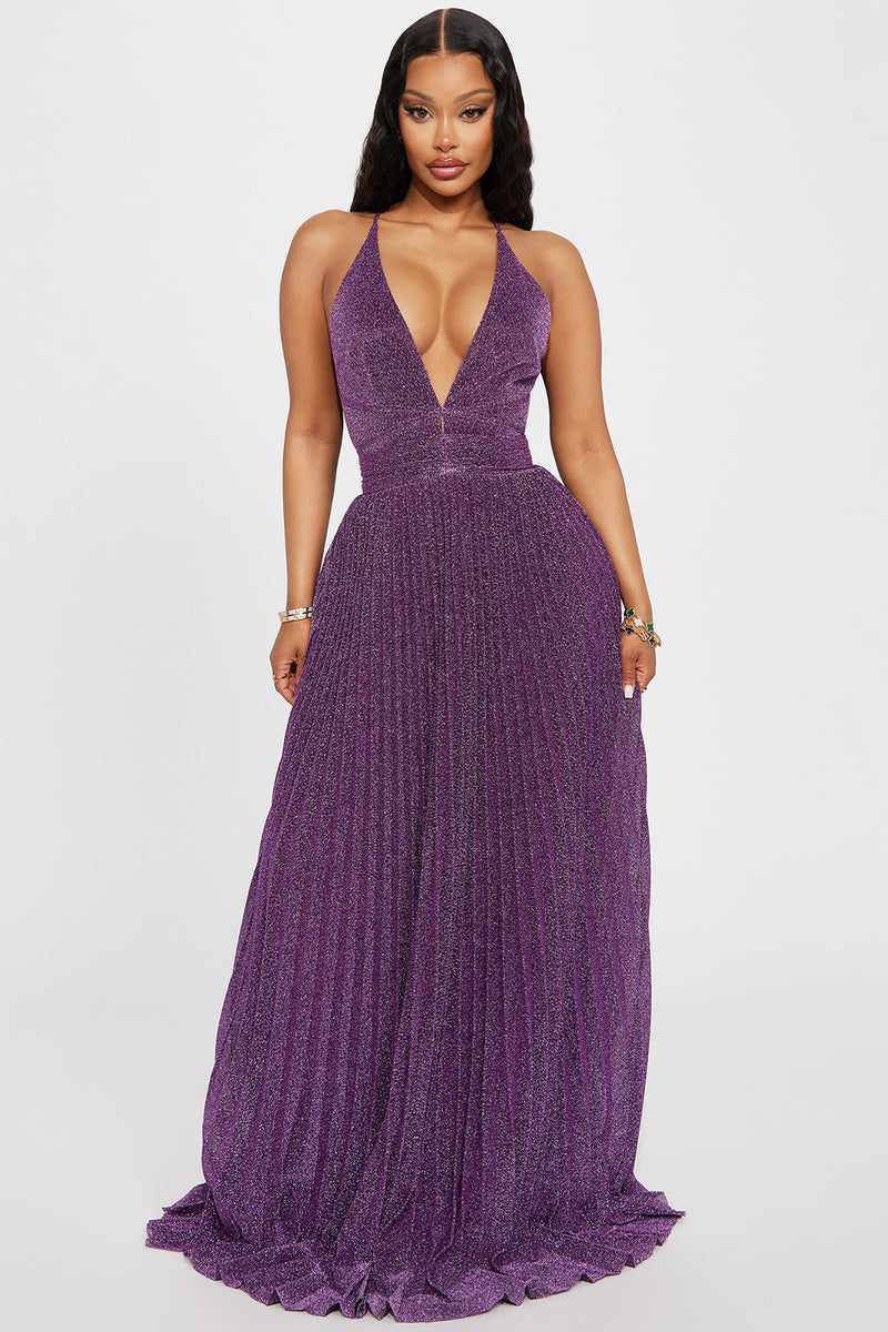 Nadia Metallic Gown - Purple | Fashion Nova, Dresses | Fashion Nova