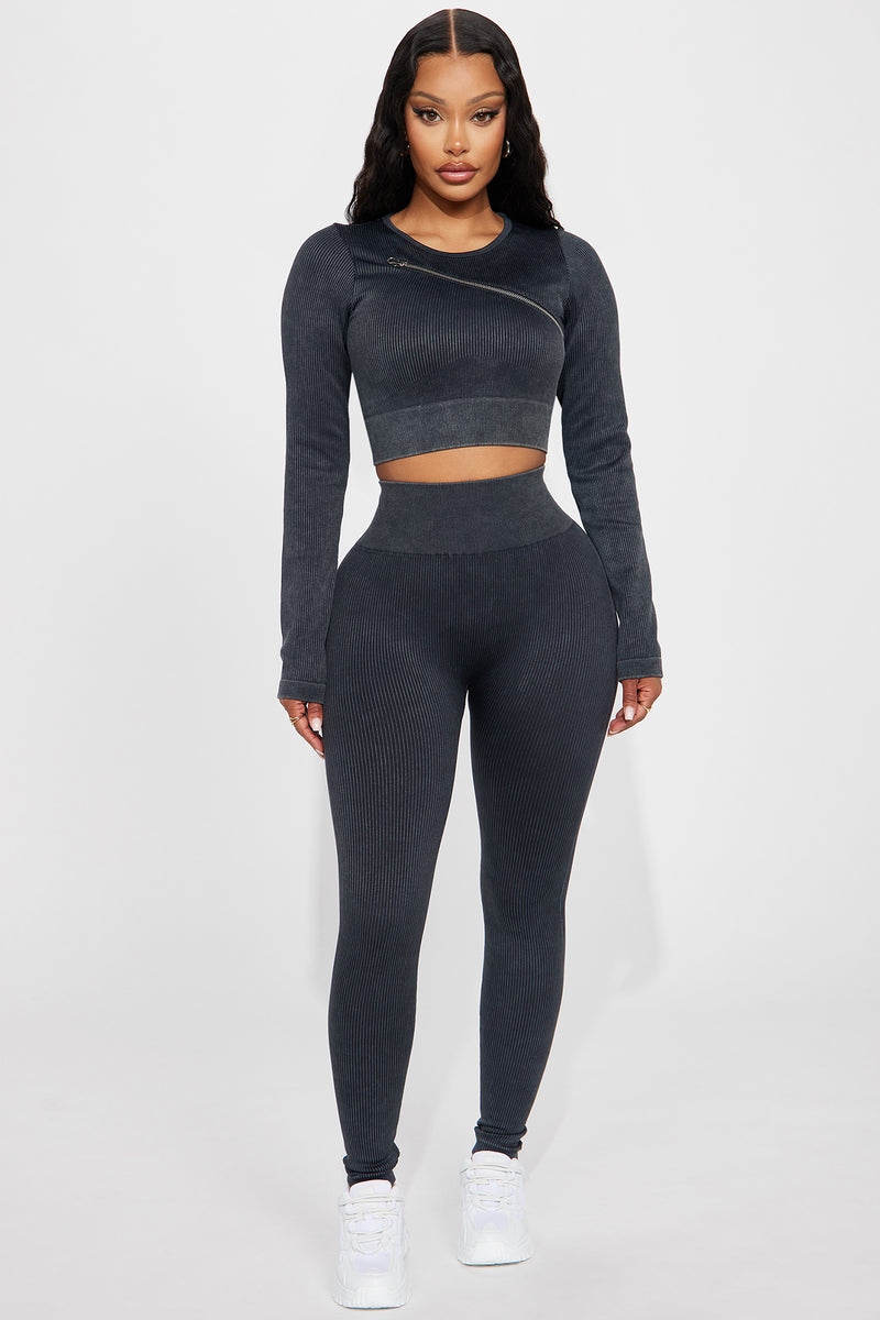 Challenge Accepted Washed Seamless Active Legging - Black | Fashion ...