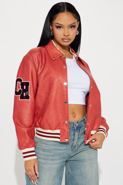 First Row The Future Is Ours Varsity Jacket Red | Chicago City Sports