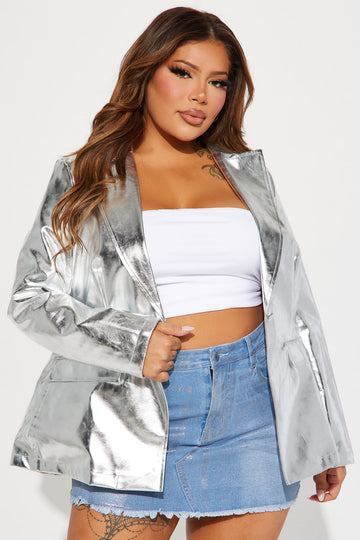 On My Way Cropped Jacket - Silver