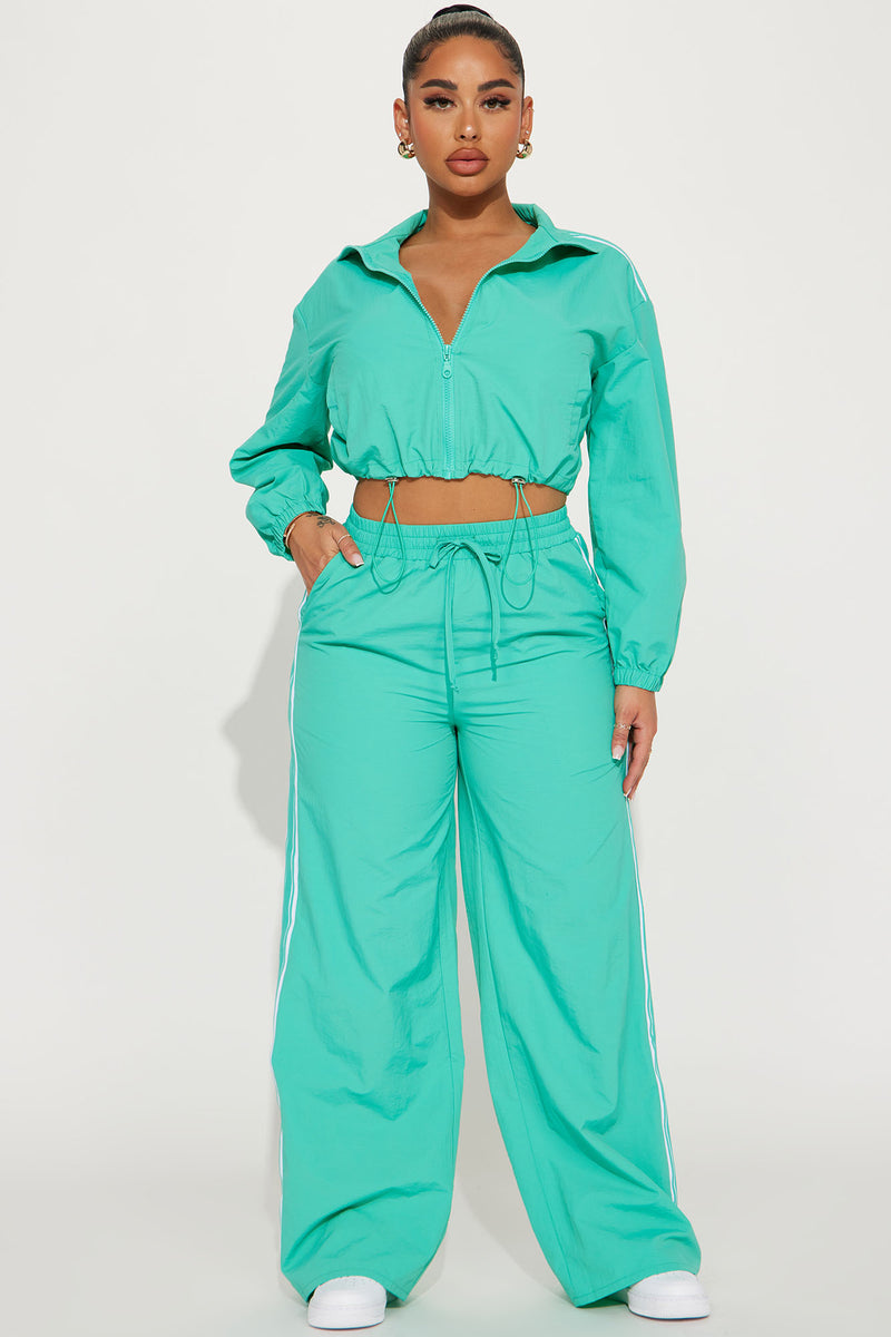Ready For It Windbreaker Pant Set - Jade | Fashion Nova, Matching Sets ...