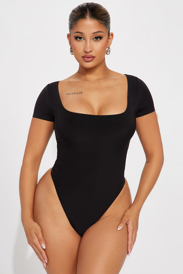 Take The Plunge Lined Long Sleeve Bodysuit - Nude