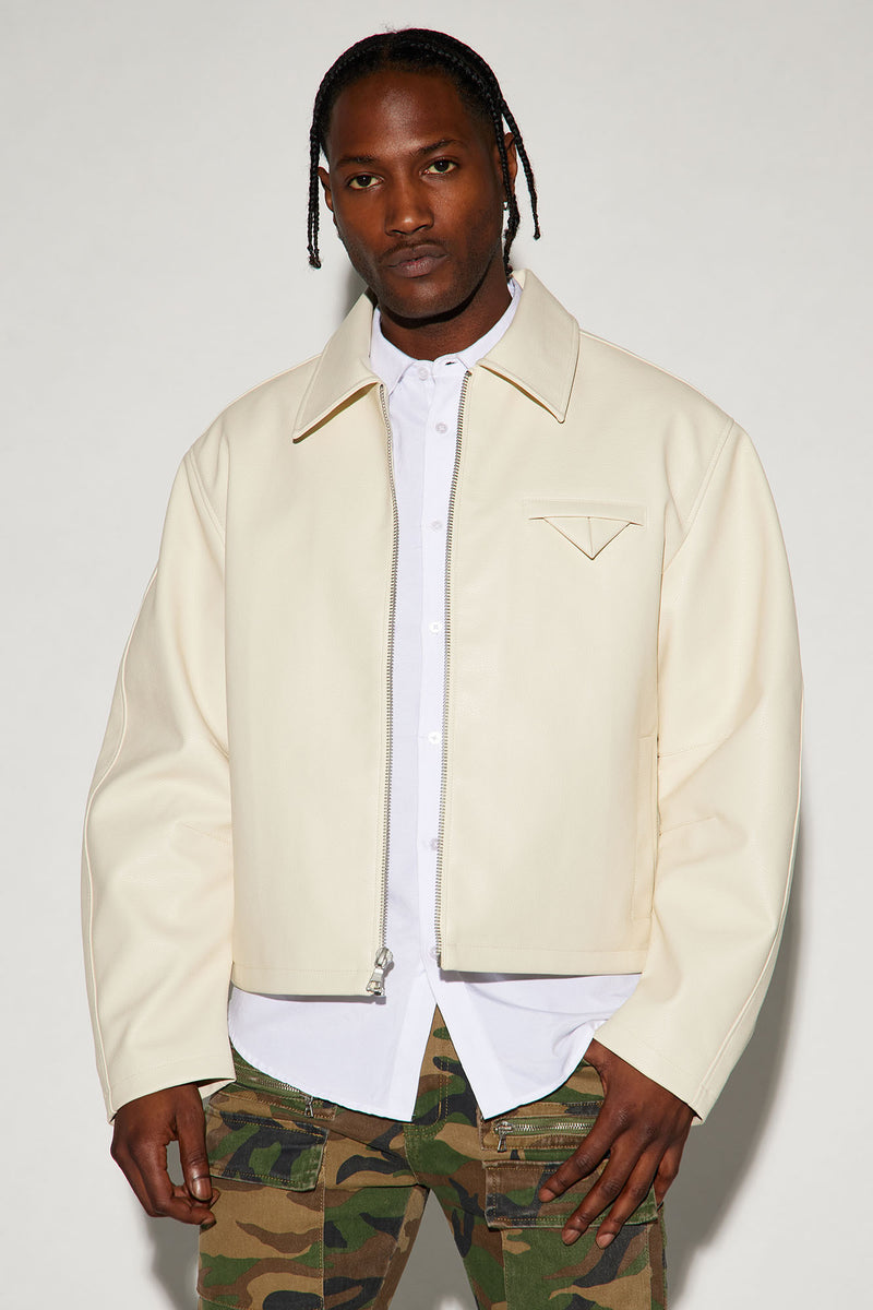 Houston Faux Leather Cropped Jacket - Off White | Fashion Nova, Mens ...