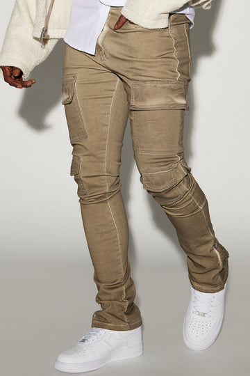 Loaded Stacked Skinny Cargo Jeans - Olive, Fashion Nova, Mens Jeans