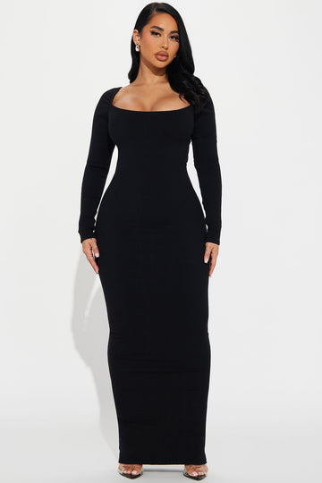 Ava Shapewear Maxi Dress - Black, Fashion Nova, Dresses