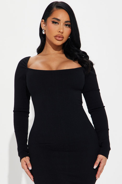 Nayeli Snatched Maxi Dress - Black, Fashion Nova, Dresses