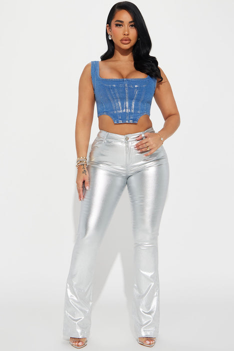 Something Special Corset Top - Blue/combo