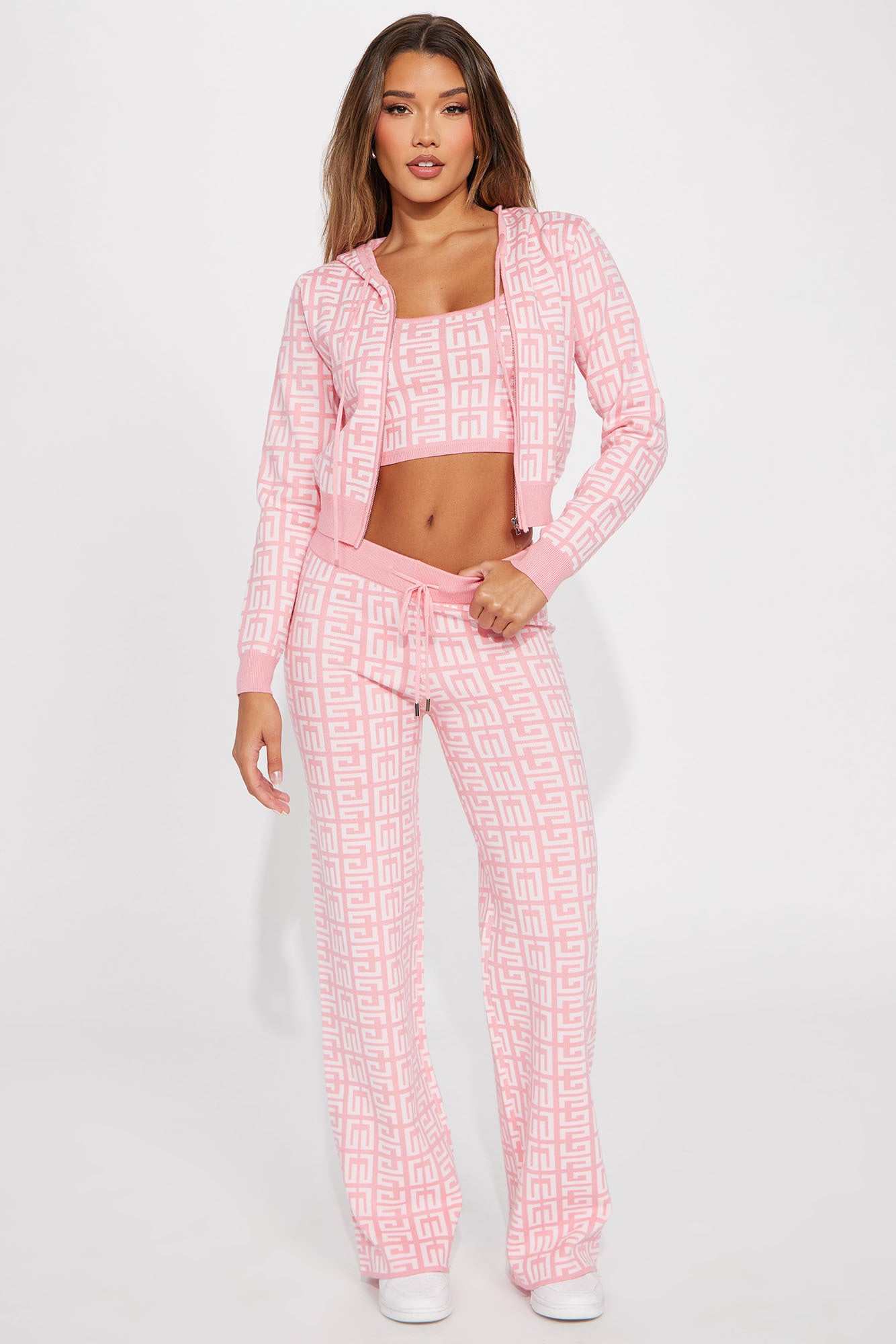 Pamela Pearl 3 Piece Blazer Pant Set - Blush