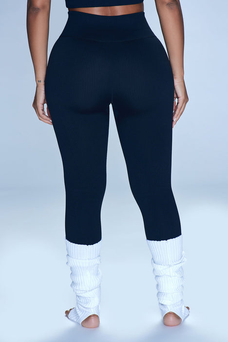 Aqua Structured Snatched Ribbed Leggings
