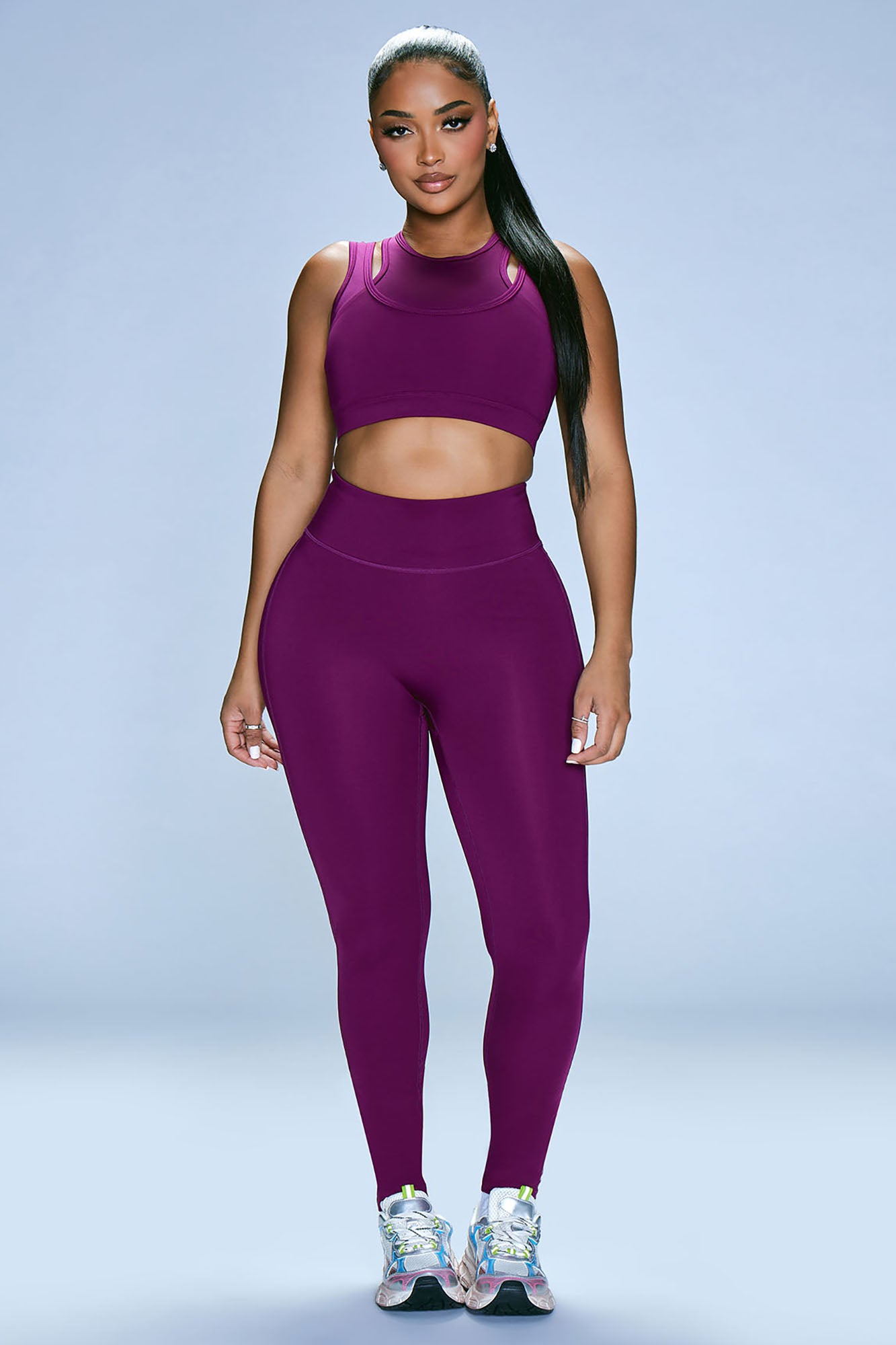 Physio.Fit.Co Plum Extra Scrunch Bum Leggings & Luxe Crop Top