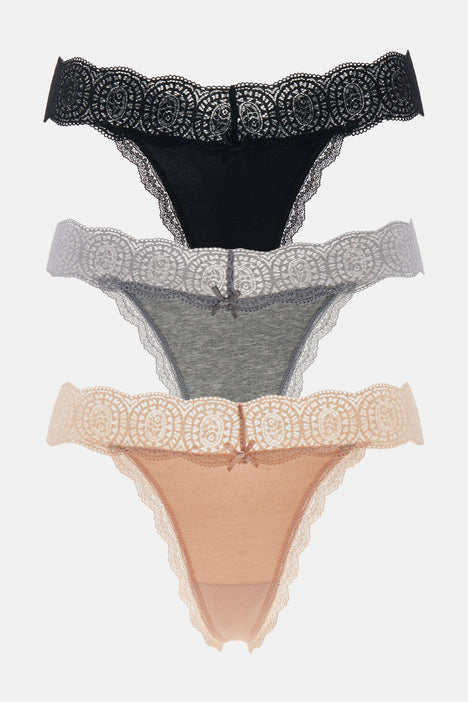 Classic Sexy 3pack Crotchless Panty Set