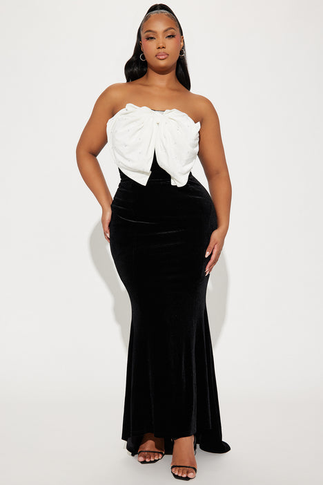 Plus Size Karissa Sequin Skirt - Black/White