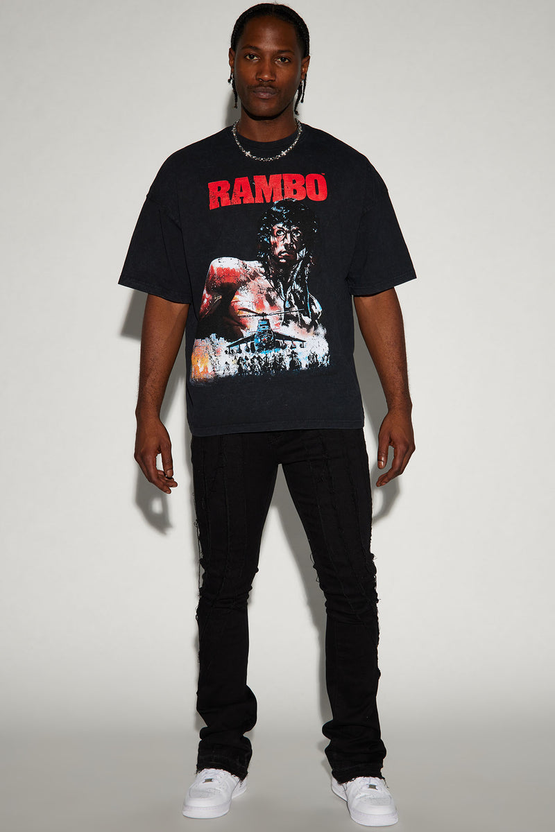 Rambo Movie Poster Short Sleeve Tee - Black | Fashion Nova, Mens ...