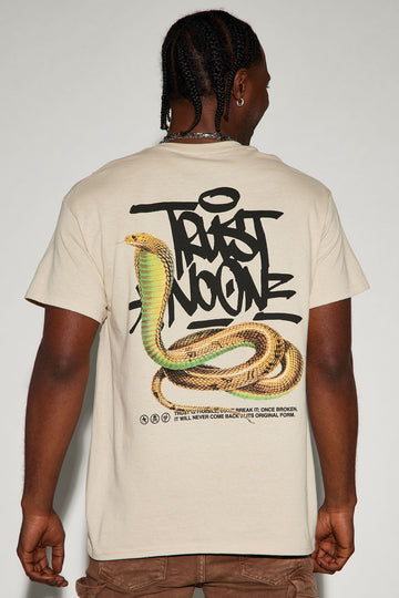 Image of Beware Of Snakes Short Sleeve Tee - Tan