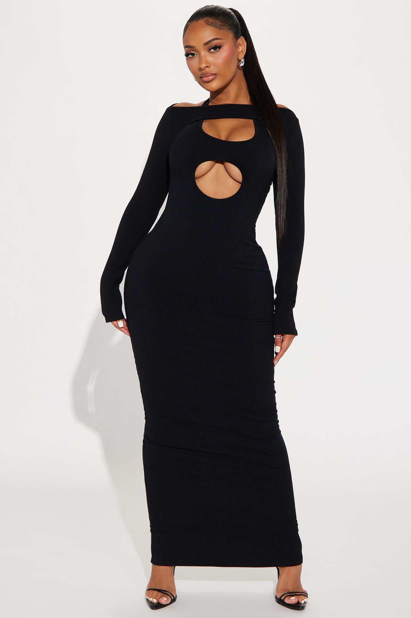 Nayeli Snatched Maxi Dress - Black