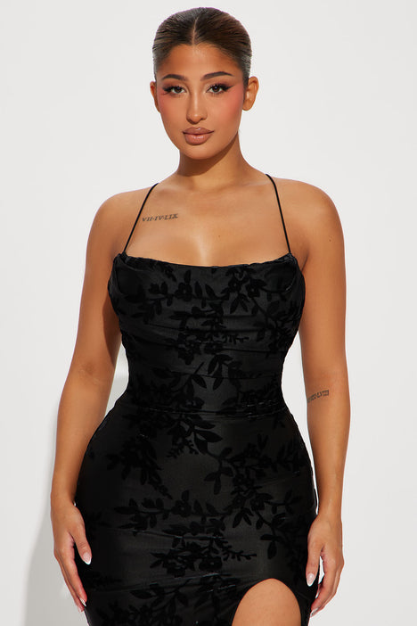 Samantha Mesh Midi Dress - Black, Fashion Nova, Dresses