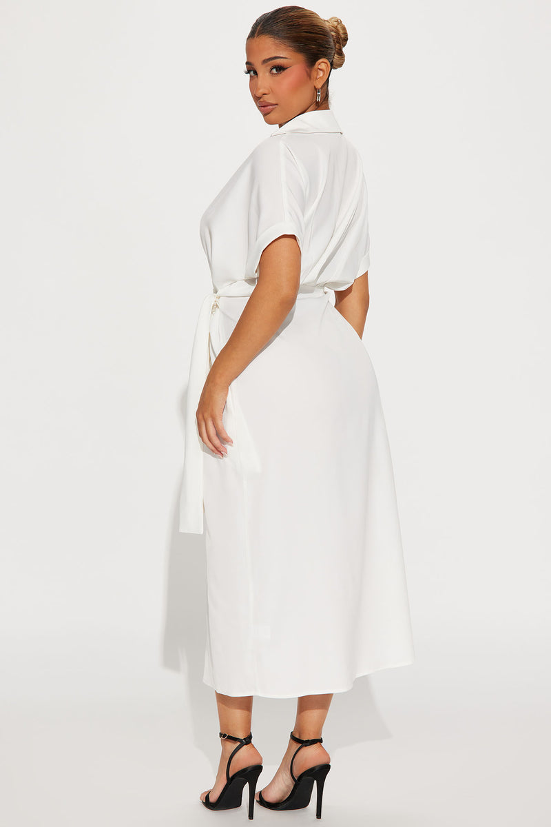 Lucy Midi Wrap Dress - White | Fashion Nova, Dresses | Fashion Nova