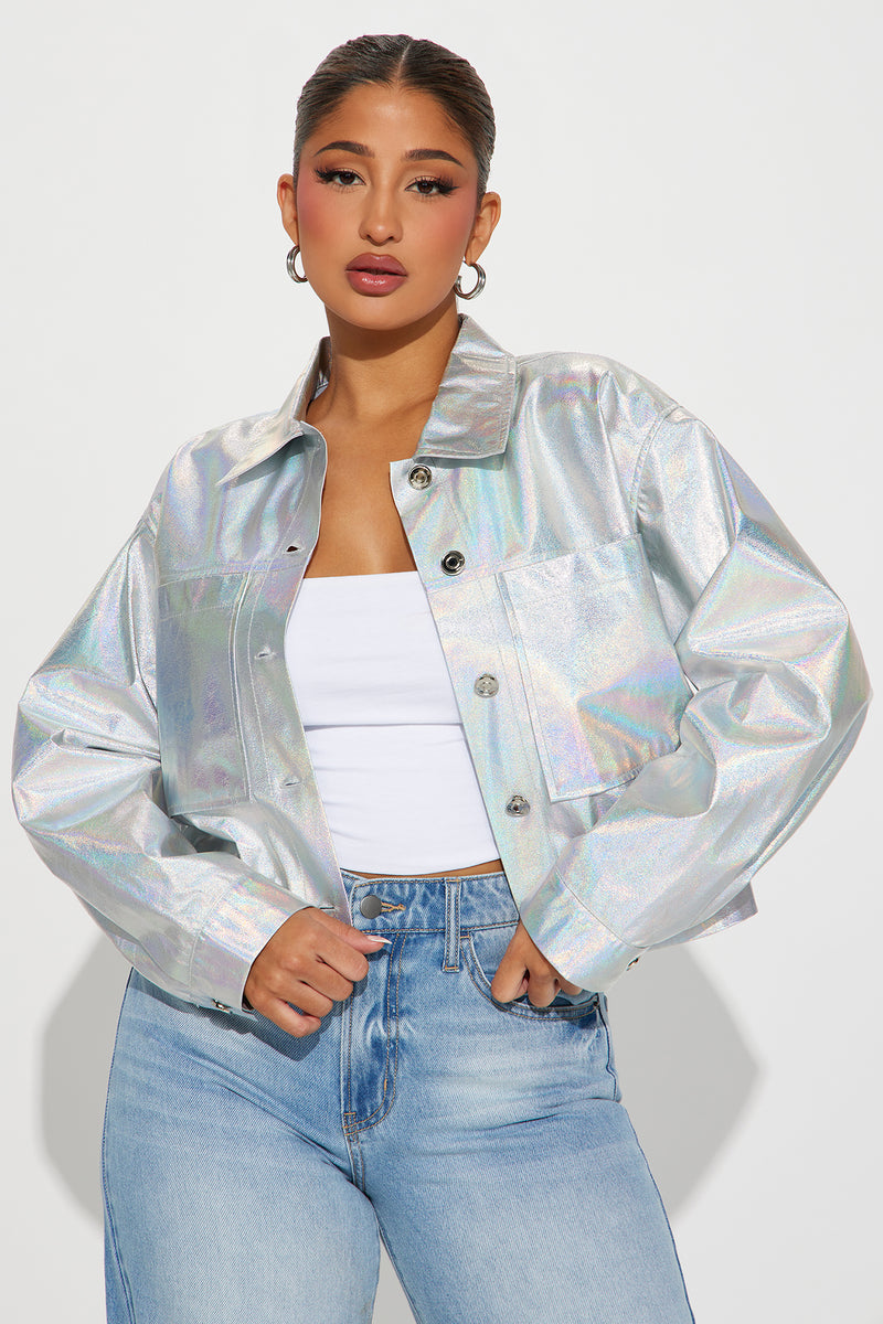 Harlow Holographic Jacket - Silver | Fashion Nova, Jackets & Coats ...