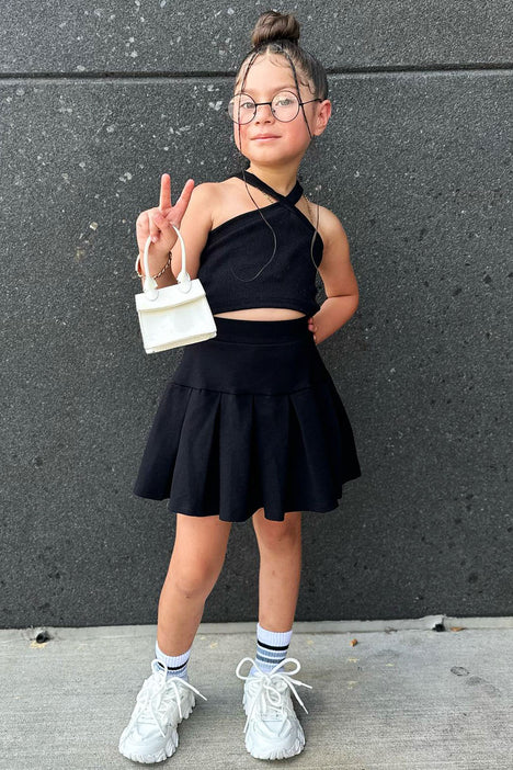 Mini Good Girl Pleated Skirt - Black, Fashion Nova, Kids Shorts & Skirts