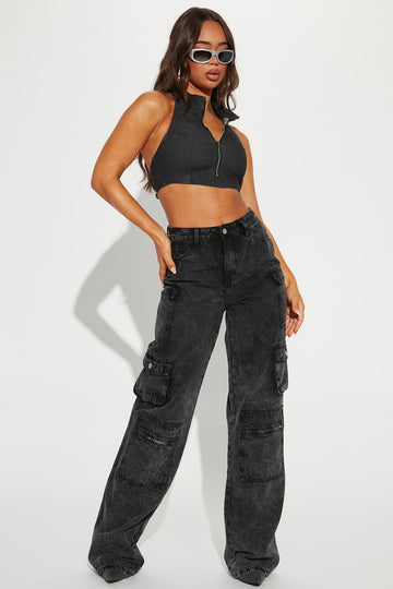 Tall Lily High Rise Cargo Jeans - Green, Fashion Nova, Jeans