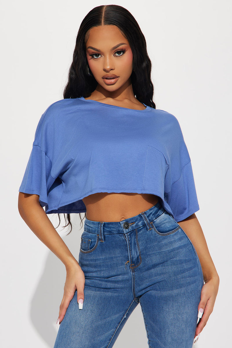 Rehearsal Crop Top Blue Fashion Nova Basic Tops And Bodysuits Fashion Nova 1374