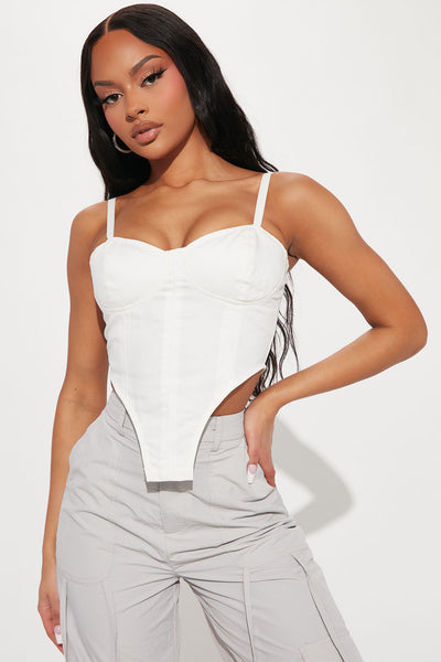 Aubrianne Corset Bodysuit - Off White/combo