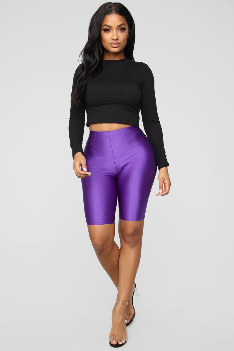 Curves For Days Biker Shorts - Purple | Fashion Nova, Shorts | Fashion Nova