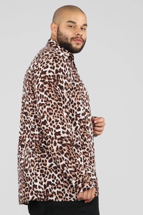 Too Quick Long Sleeve Shirt - Leopard | Fashion Nova, Mens Shirts