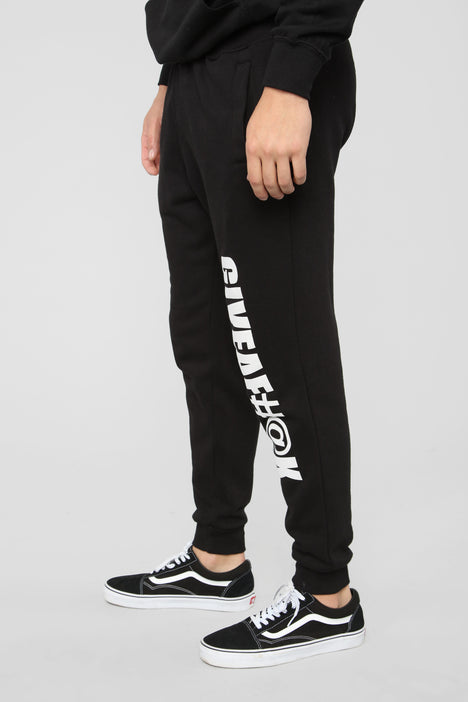 Give A F#@K Jogger - Black/White | Fashion Nova, Mens Pants