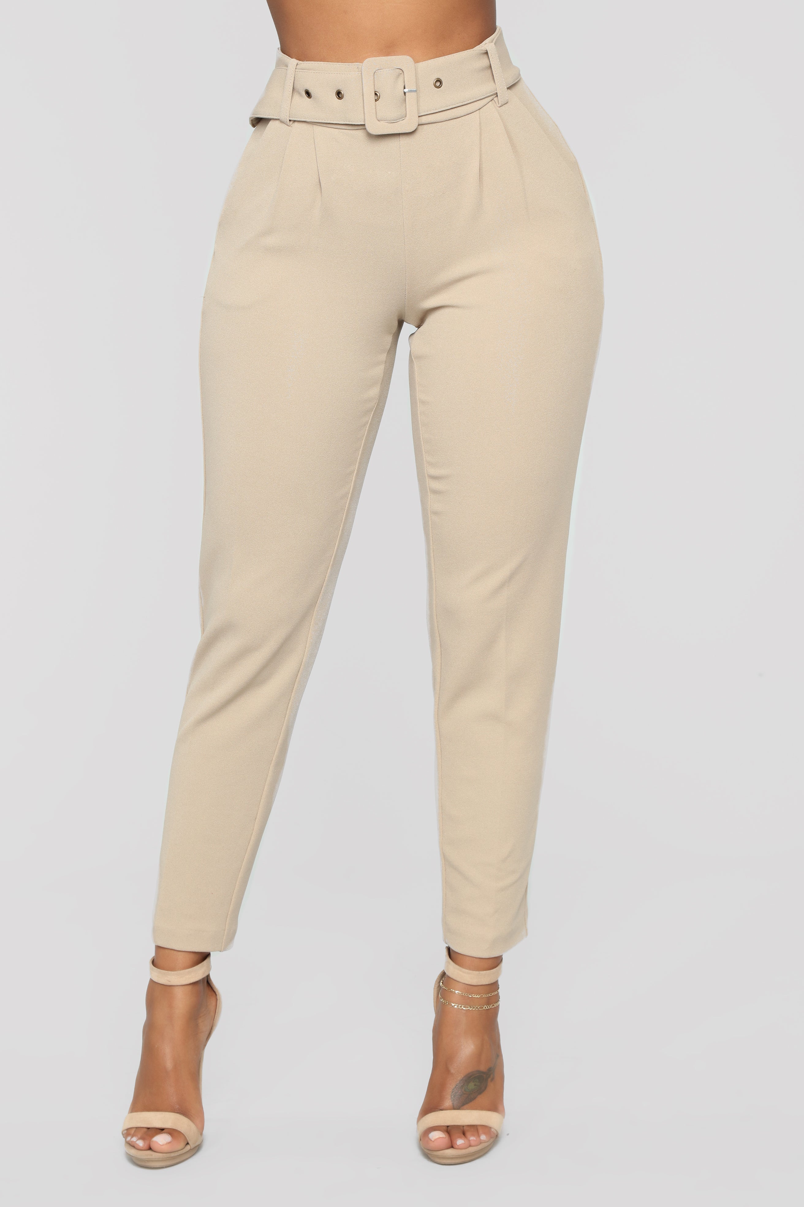 Olivia Belted Trouser - Chocolate, Fashion Nova, Pants