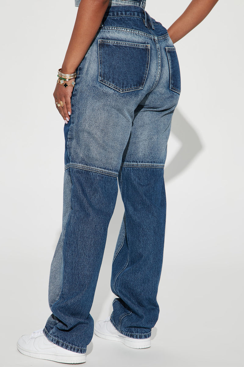 Just Your Type Two Tone Non Stretch Straight Leg Jean - Medium Wash ...