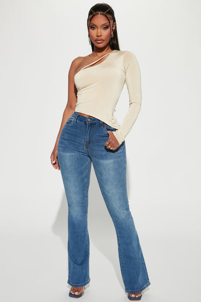 Let Them Know Stretch Flare Jean - Light Wash