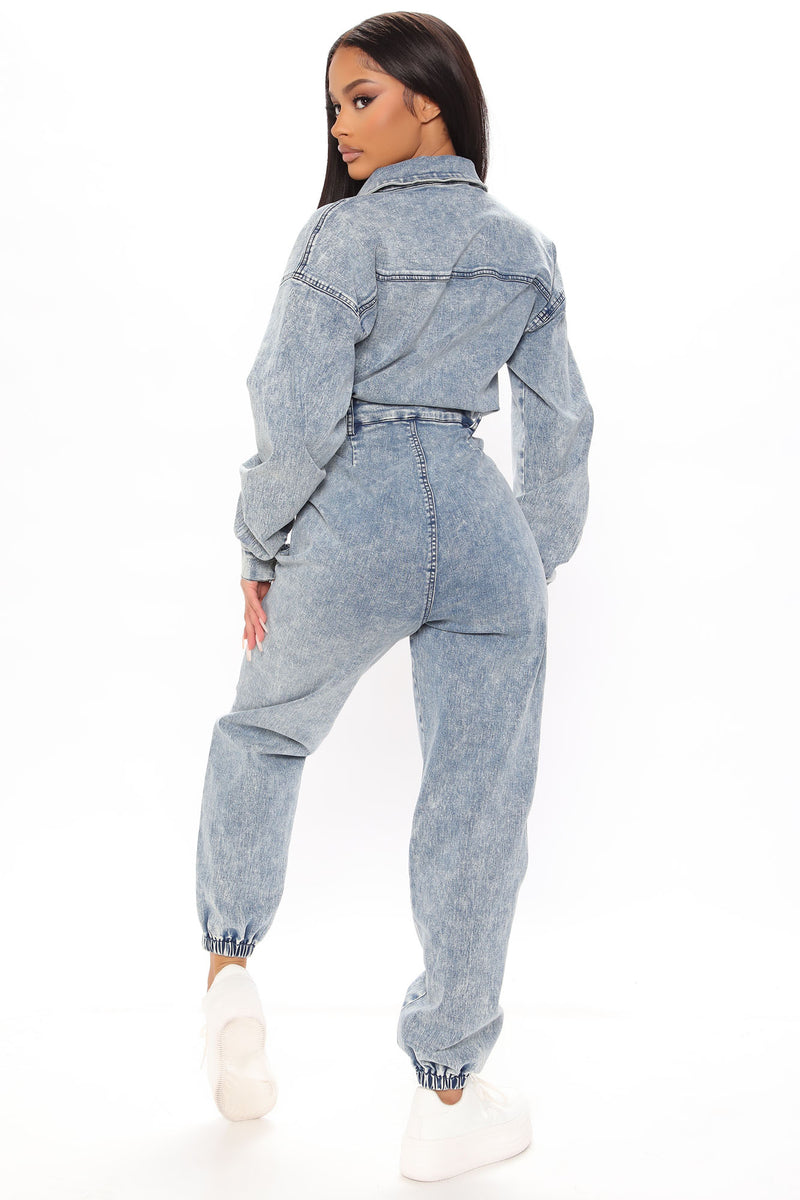 Daniela Long Sleeve Denim Jumpsuit - Denim | Fashion Nova, Jumpsuits ...
