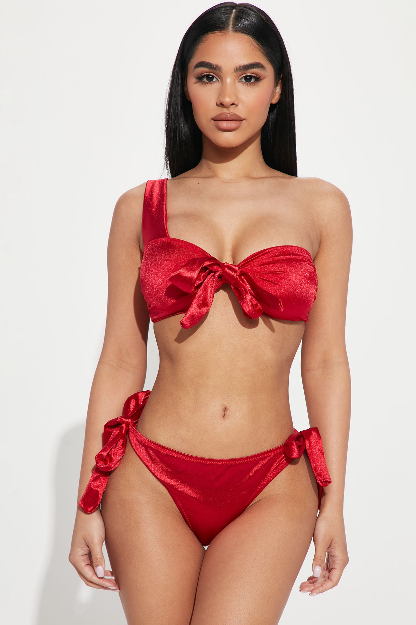 Fashion Red Panties and Bra Set As a Christmas Gift on the White
