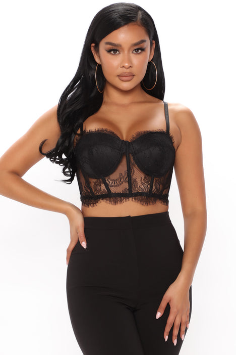 Lady In Lace Corset Top - Black