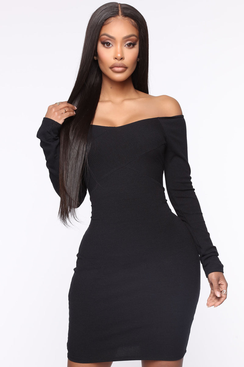 Simple Pleasures Ribbed Mini Dress - Black | Fashion Nova, Dresses ...