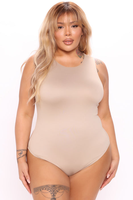 Aimee Double Lined Bodysuit - Taupe