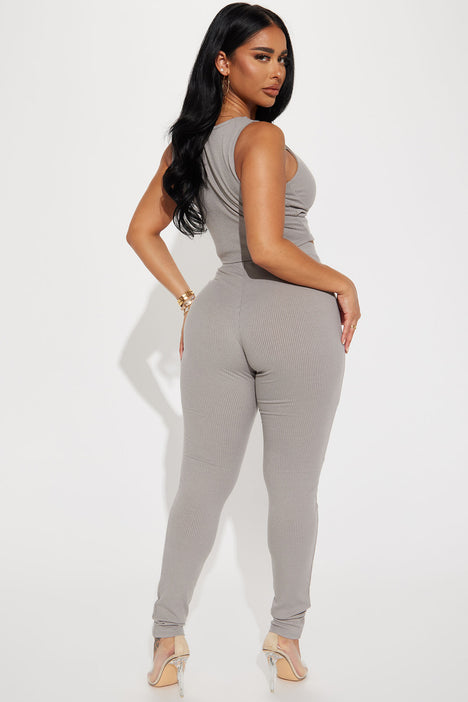 I Swear It's True Ribbed Pant Set - Mocha