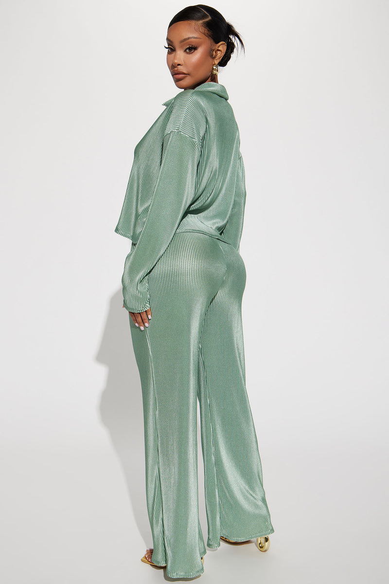 Perry Plisse Pant Set - Sage | Fashion Nova, Matching Sets | Fashion Nova