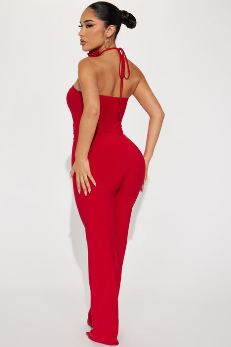 Roxi Hibiscus Red Jumpsuit – Bazzar Nosara