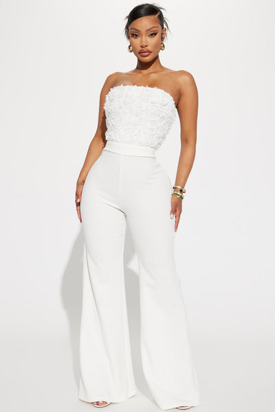 Diana 3D Floral Jumpsuit - White | Fashion Nova, Jumpsuits 