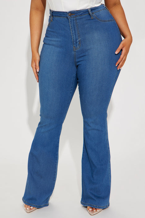 Hilary Hyper Stretch Flare Jeans - Olive, Fashion Nova, Jeans