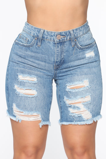 luvamia Women's Casual Ripped Denim Shorts High Rise Summer Destoryed Jeans  Shorts After Dusk Blue Size Small at  Women's Clothing store