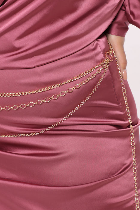 Pink Golden maxi chain belt