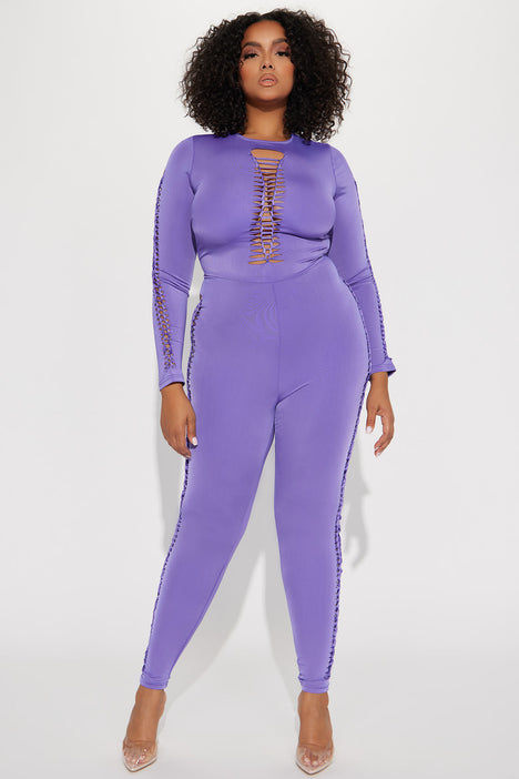 Take Me There Jumpsuit - Purple