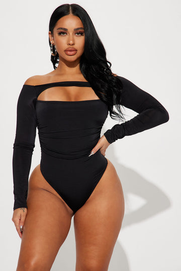 Claire Square Neck Bodysuit - Black, Fashion Nova, Bodysuits