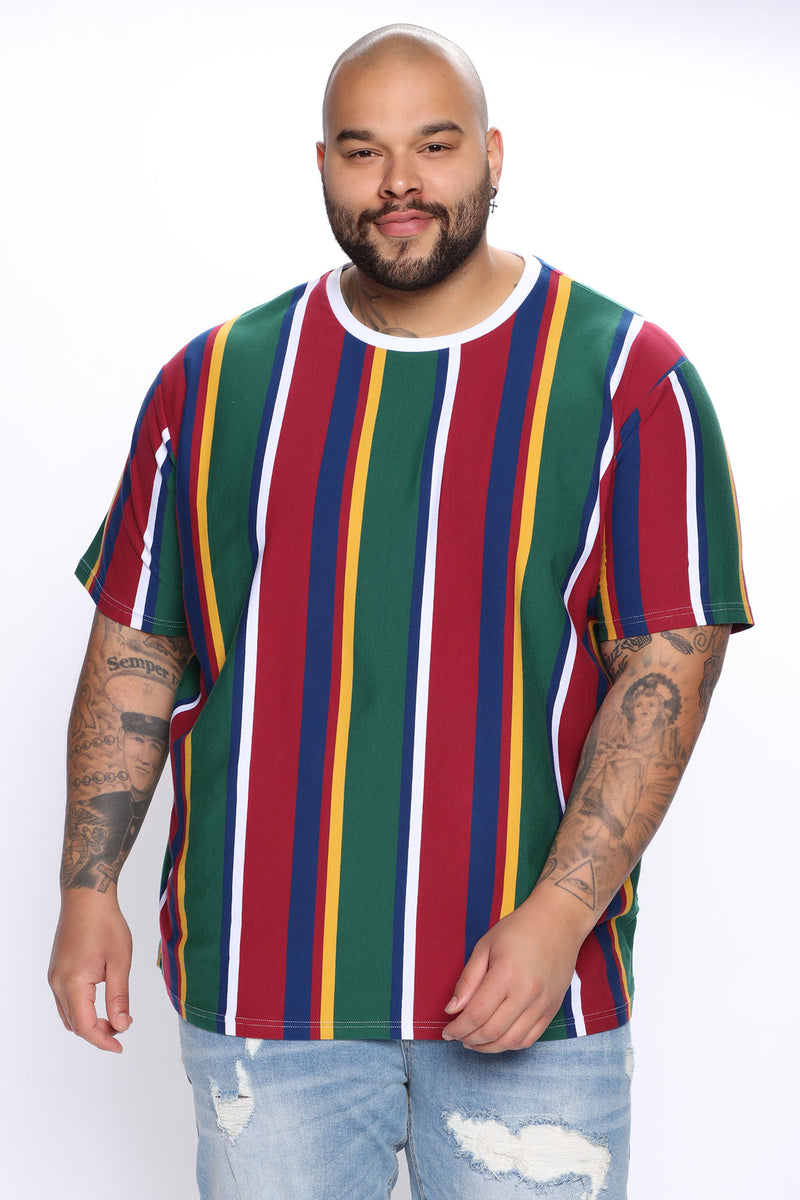 Flexin' Striped Embroidered Short Sleeve Tee - Multi Color | Fashion ...