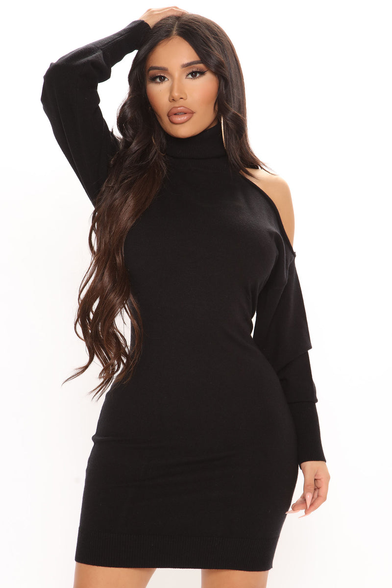 Oakley Sweater Mini Dress - Black | Fashion Nova, Dresses | Fashion Nova