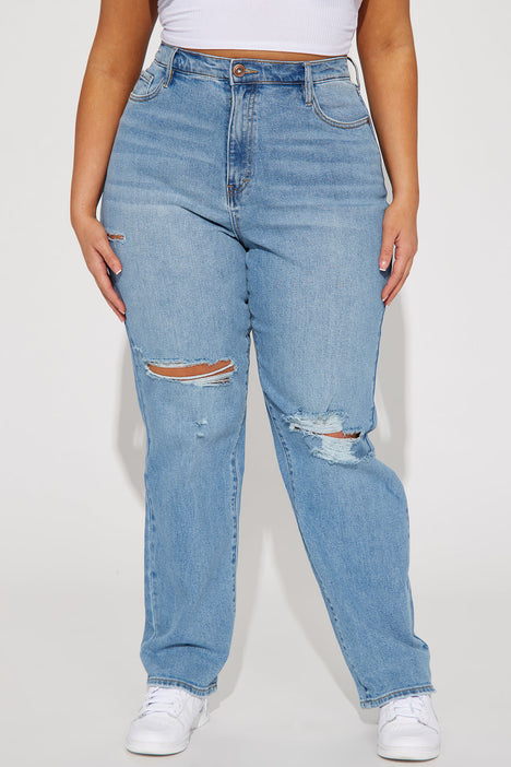 Gaslighter Wide Leg Ripped Jeans - Medium Wash, Fashion Nova, Jeans