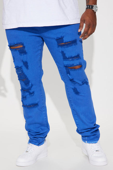 royal blue skinny jeans for men